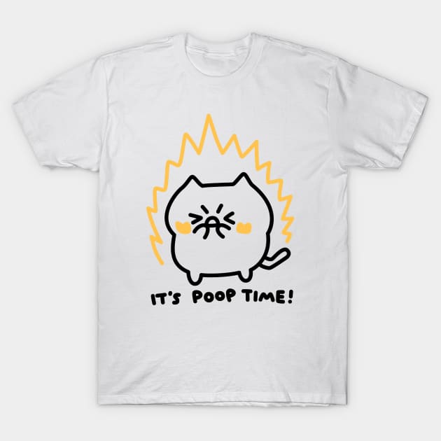 It's poop time cat T-Shirt by Robot Dance Battle